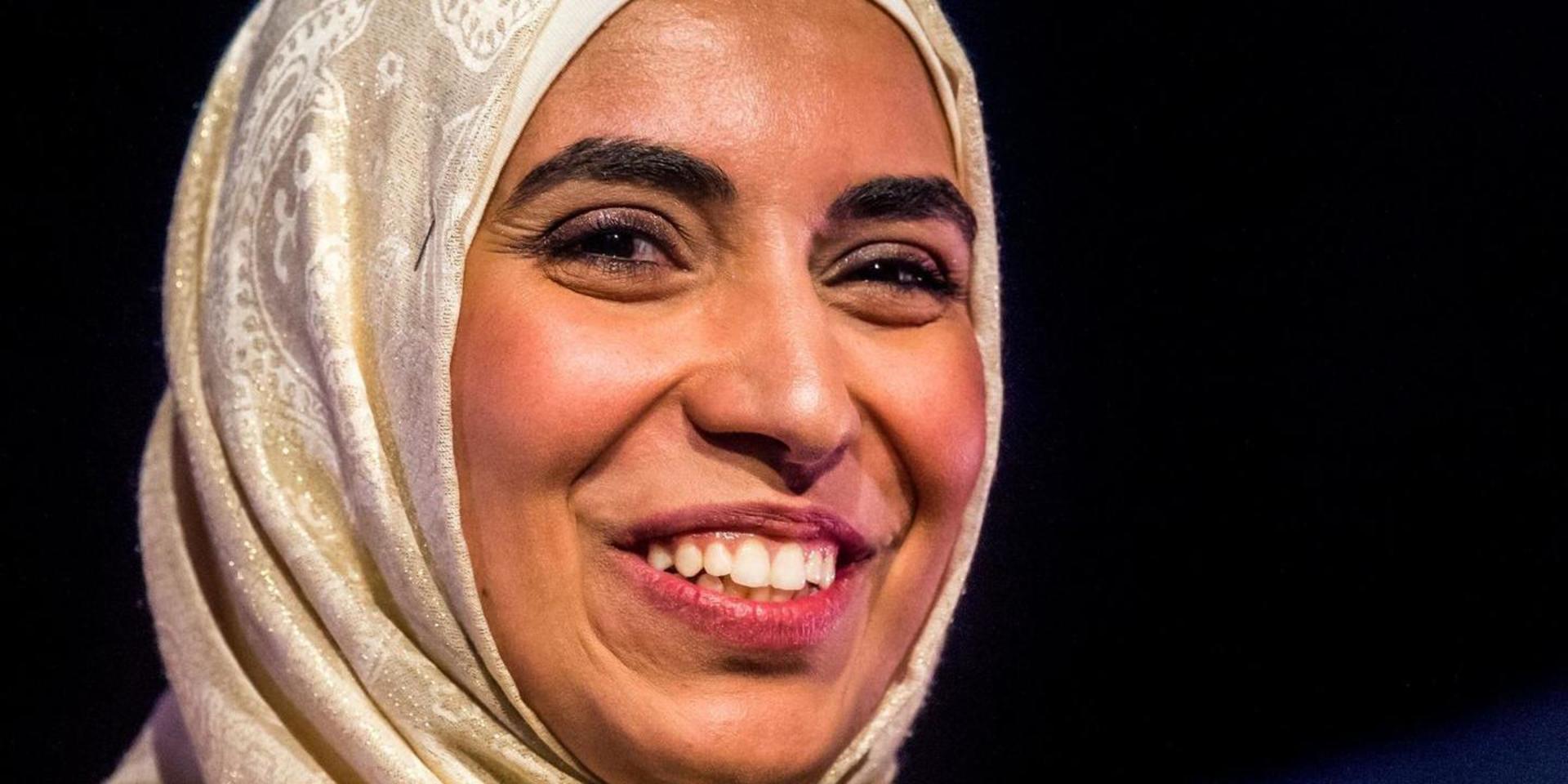 Inam Alghoul blev så här glad när hon vann TTELA:s integrationspris 2019.