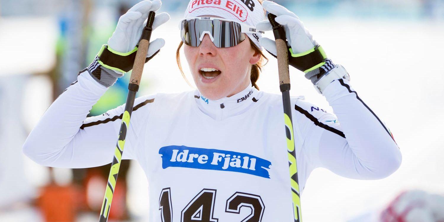 Charlotte Kalla under förra helgens tävling i Falun.
