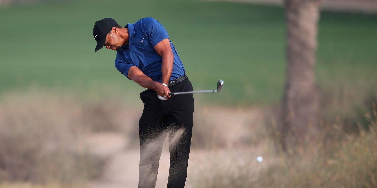 Tiger Woods under Dubai Desert Classic i februari. Arkivbild.