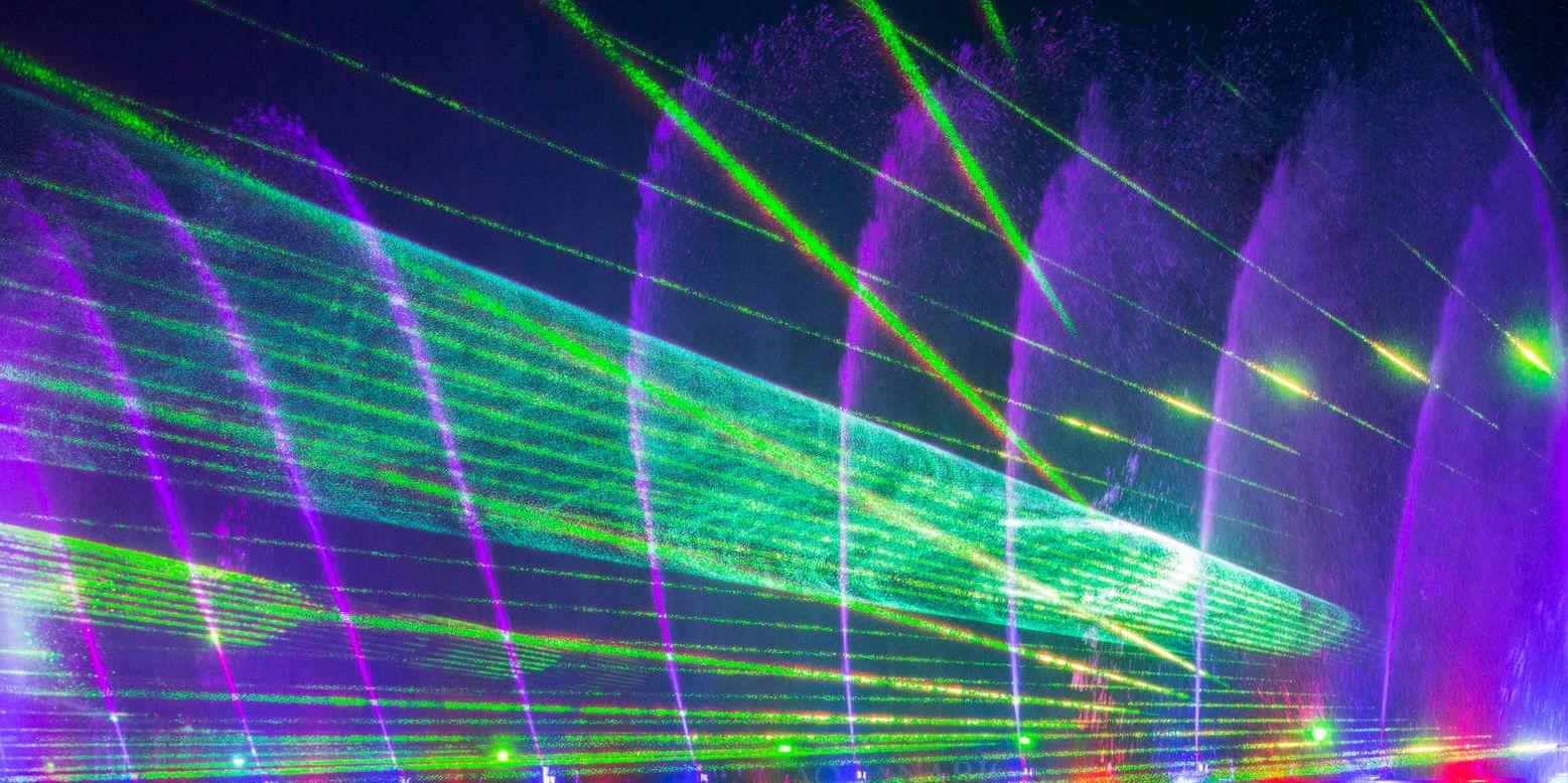 En hejdundrande lasershow kallad "Aquanario", i Berlin 2013. Arkivbild.