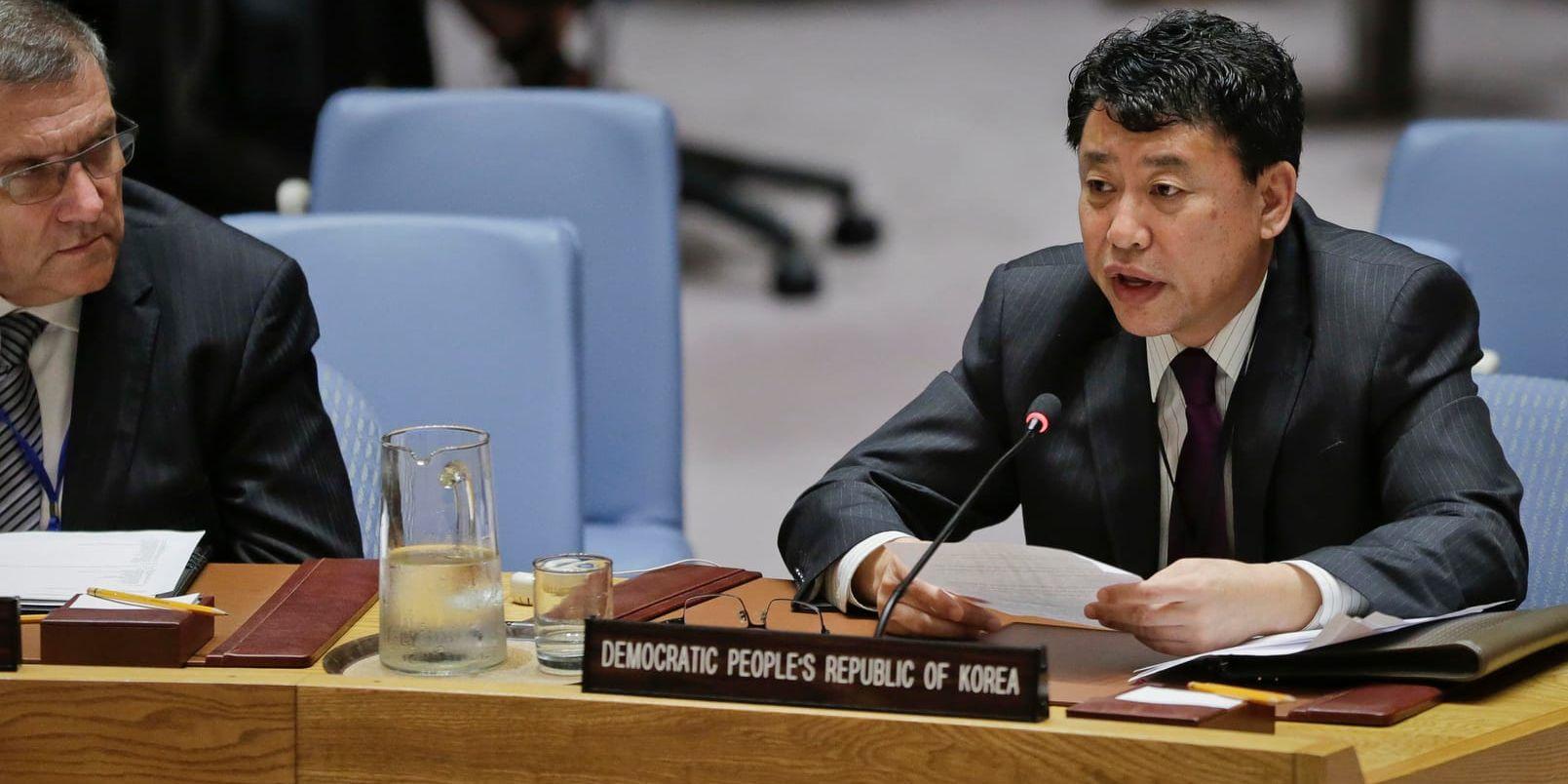 Nordkoreas vice FN-ambassadör Kim In-Ryong. Arkivbild.