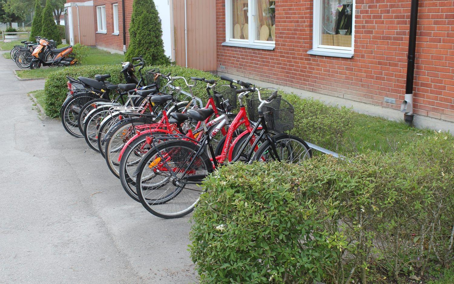 Nazir Kooregani fick flertalet cyklar stulna från bland annat det här cykelstället på Flanaden i Vänersborg.