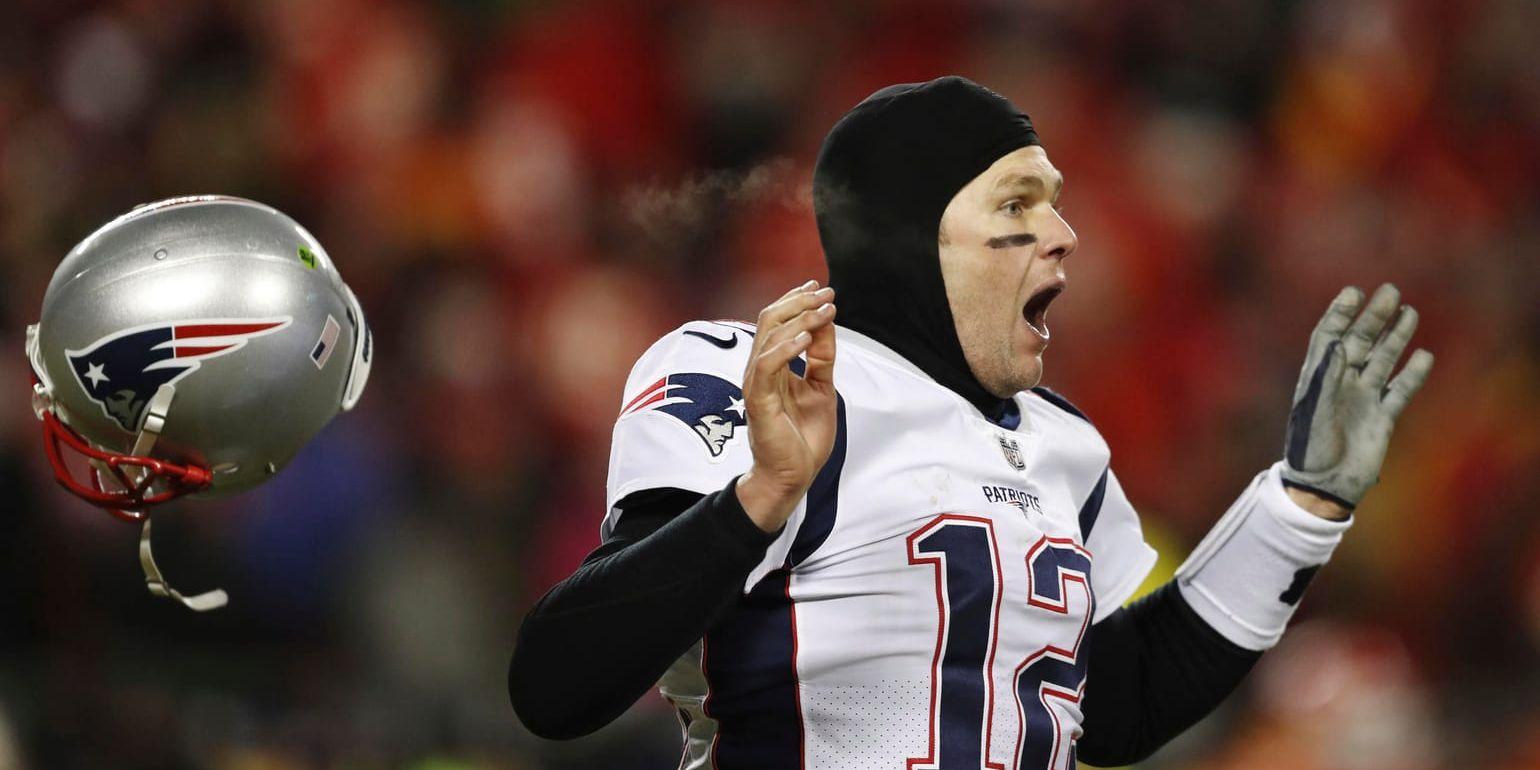 New England Patriots quarterback Tom Brady firar platsen i NFL-finalen Super Bowl.