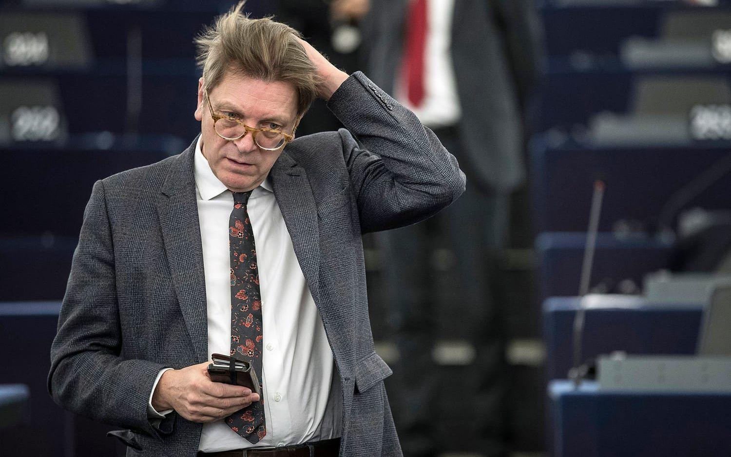 Europaparlamentets ledande brexit-förhandlare, Guy Verhofstadt, står inför en ångdragen process. FOTO: TT