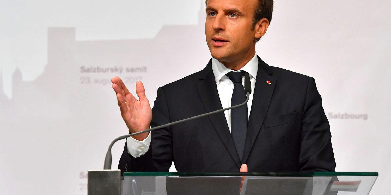 Frankrikes president Emmanuel Macron har undertecknat landets nya arbetsmarknadslagar. Arkivbild.