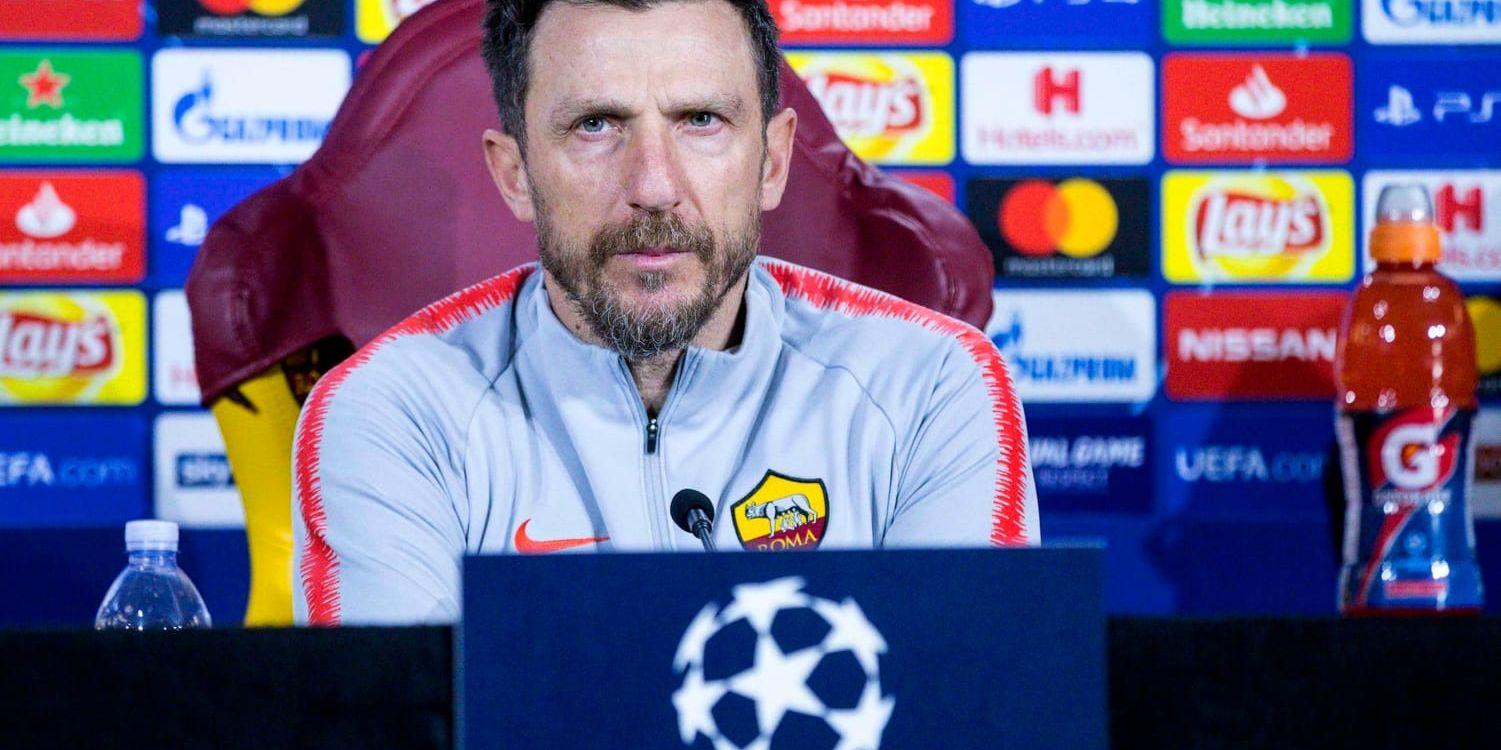 Romatränaren Eusebio Di Francesco kunde inte ge besked kring Robin Olsens medverkan mot Porto på måndagens presskonferens.
