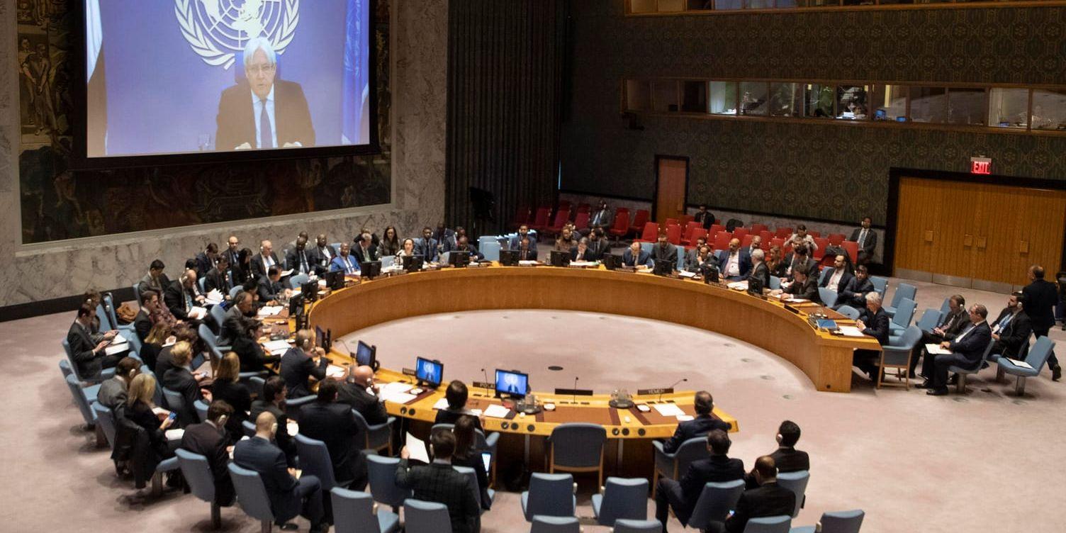 FN:s säkerhetsråd röstar ja om oberoende observatörer i Jemen. Arkivbild.