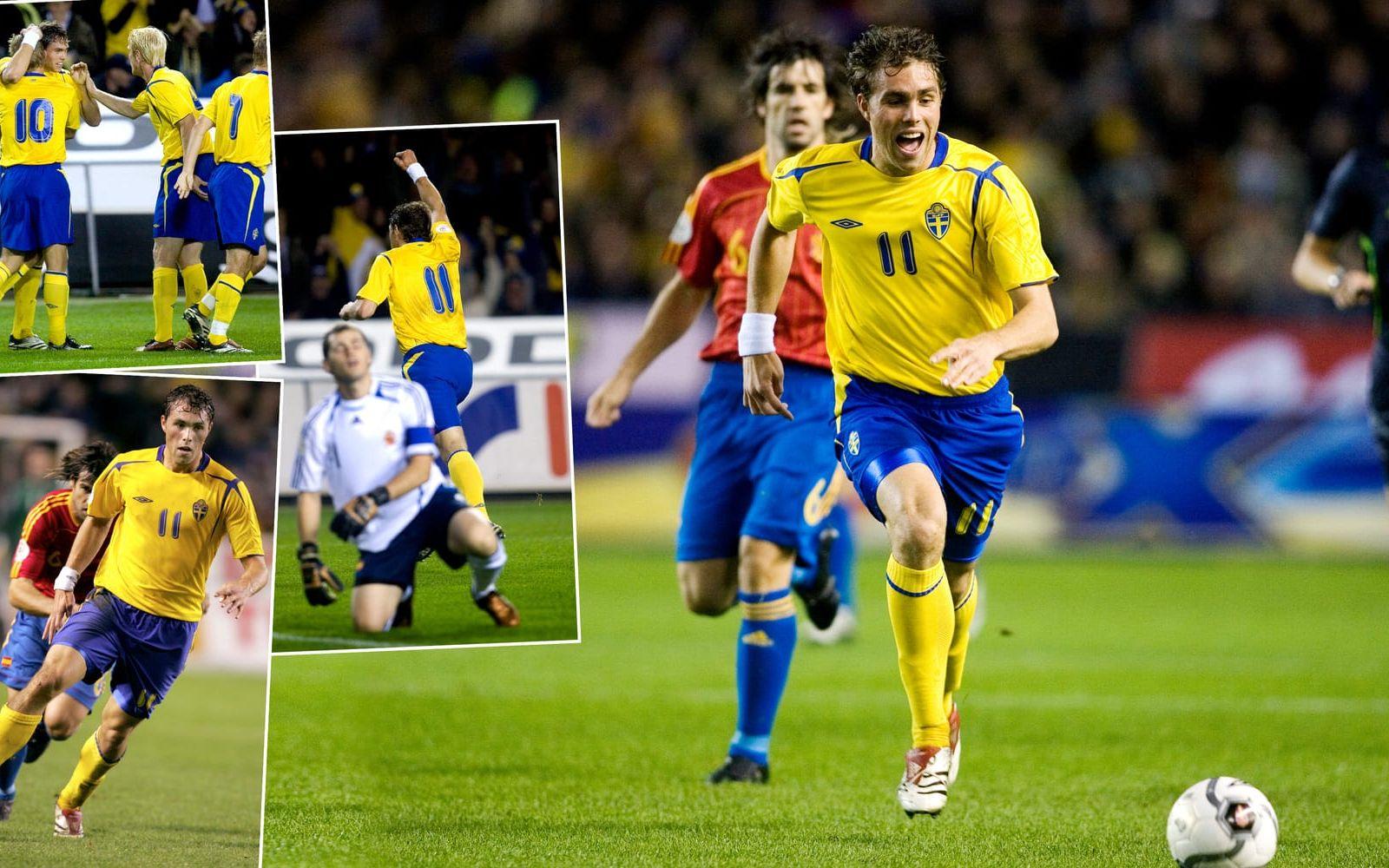 Sverige svarade för en briljant laginsats och Johan Elmander gjorde 1–0 i den första halvleken. Foto: Bildbyrån