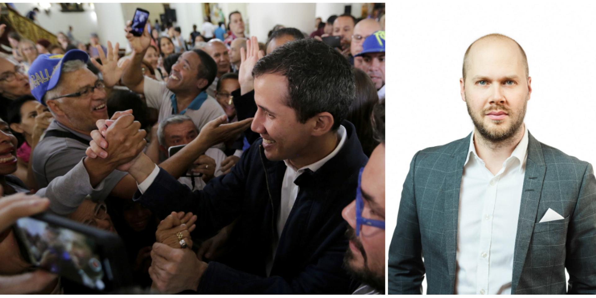 Oppositionsledaren Juan Guaidó kämpar för att avsätta president Nicolás Maduro. 