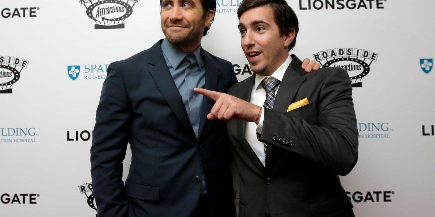 Skådespelaren Jake Gyllenhaal och överlevaren Jeff Bauman var båda på plats under filmpremiären på sjukhuset.
