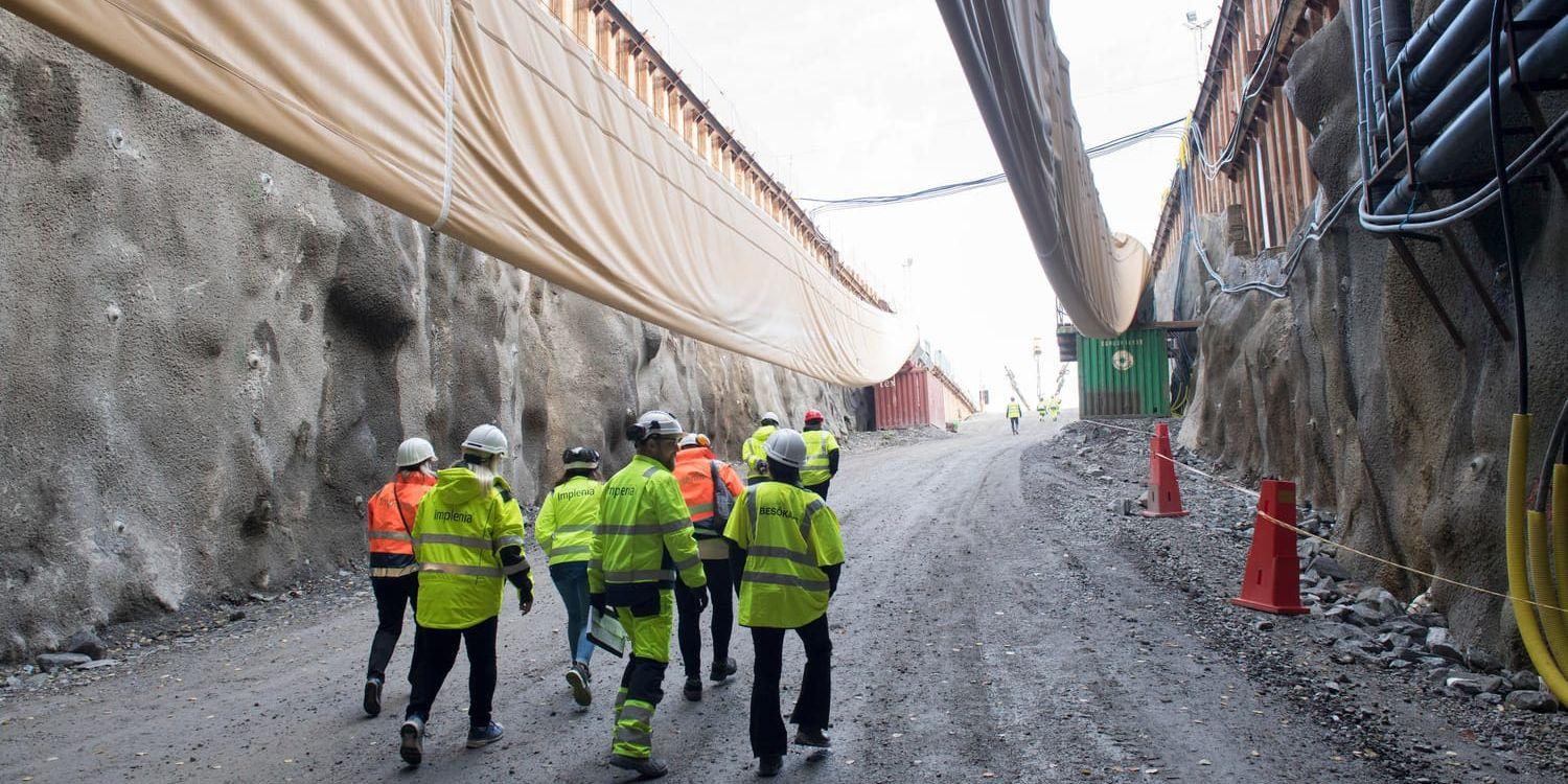 En stor del av tunnelbygget i E4 Förbifart Stockholm står still sedan Trafikverket i mars hävde två kontrakt med en entreprenör. Arkivbild.