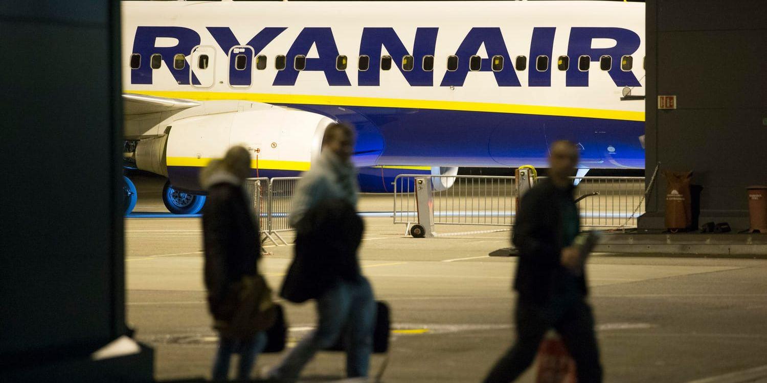 Irländska Ryanair-piloter går i strejk fyra dagar före julafton. Arkivbild.