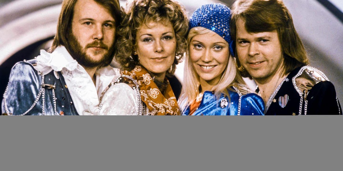 Abba efter Melodifestivalen 1974. Arkivbild.