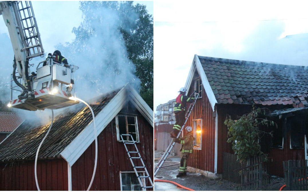 Ett unikt 1700-talshus totalförstördes i en brand i Lilla Edet. Bild: Christer Grändevik
