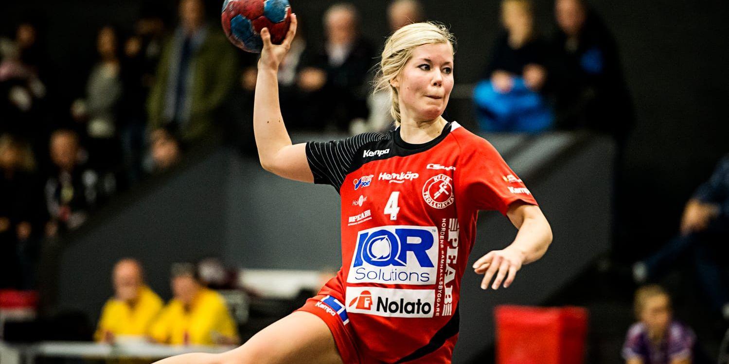 Fyramålsskytt. Sofia Adolfsson gjorde fyra av KFUM Trollhättans mål i träningsmatchen mot Hellton.
