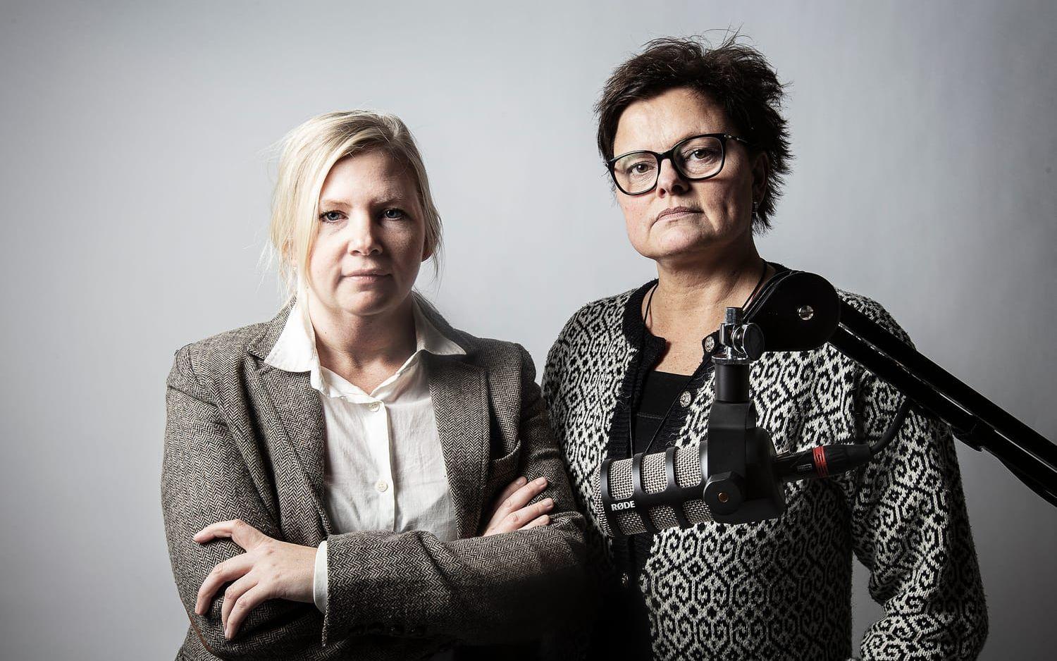 Emma-Karin Björk och Mari-Louise Melldahl är reportrarna bakom granskningspodden. 