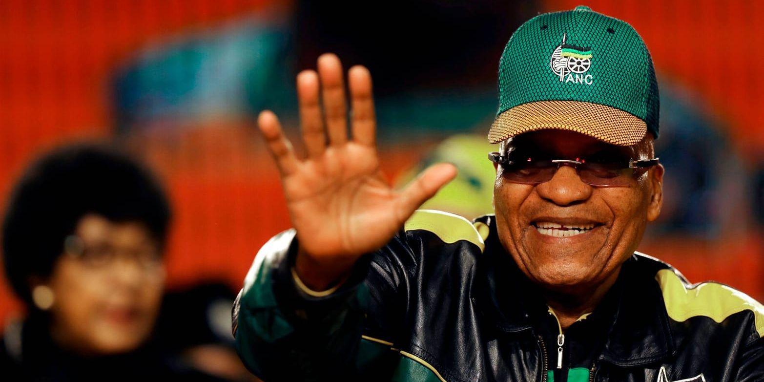 Sydafrikas president Jacob Zuma vid ett ANC-möte i Johannesburg den 30 juni.