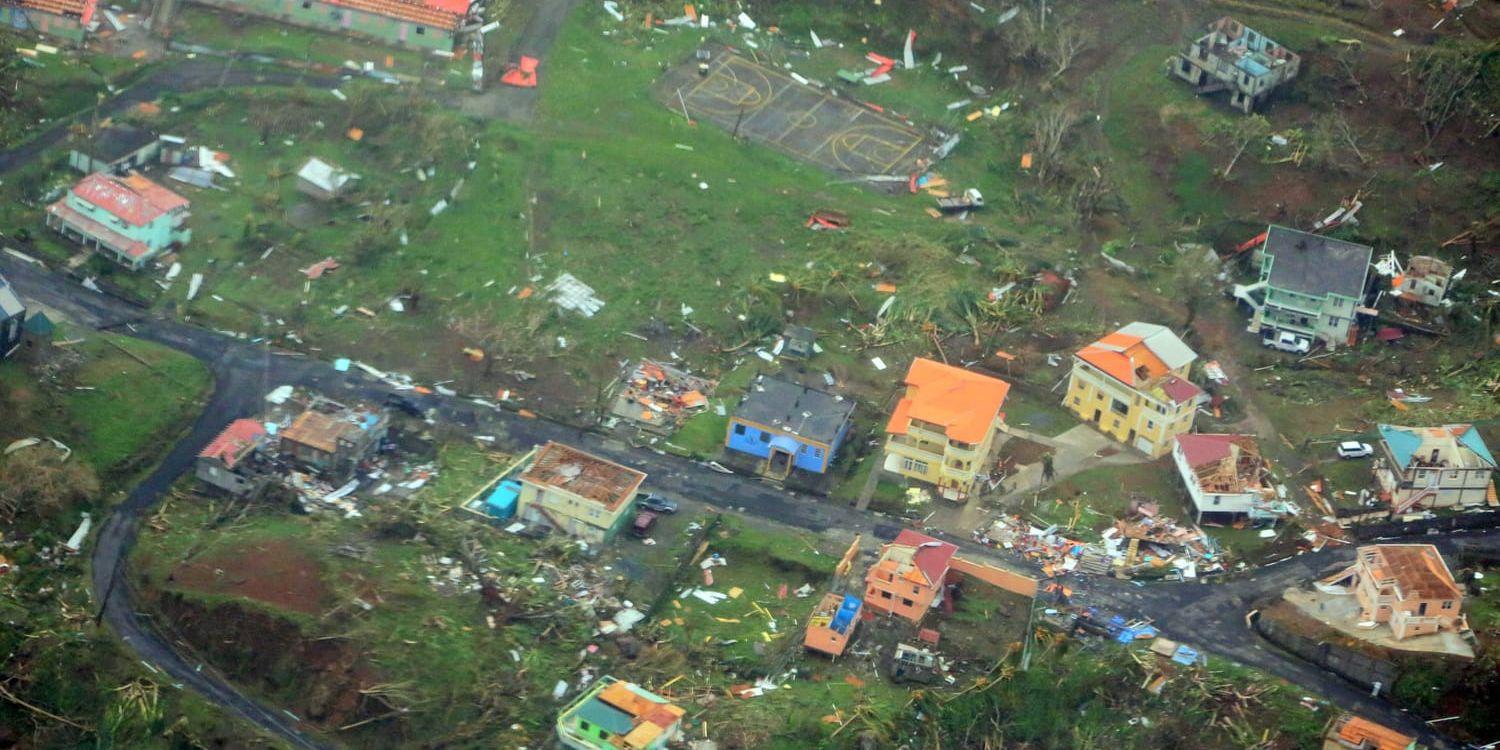 Flygbild Dominica den 19 september.