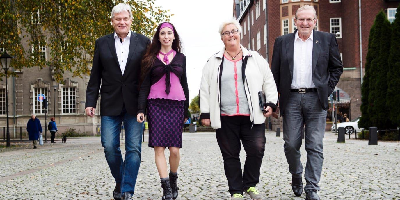 Morgan Larsson (VFP), Marika Isetorp (MP), Marie Dahlin (S) och Bo Carlsson (C) är Vänersborgs nya maktkvartett.