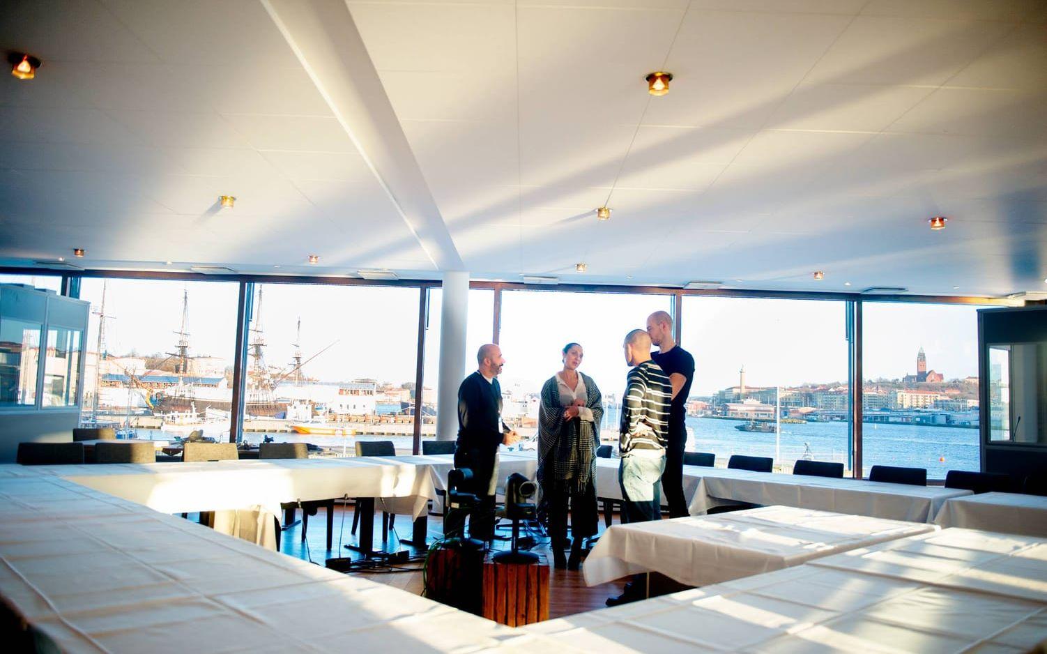 Bild: Anna Svanberg. Magnifik utsikt. EU:s regeringschefer kommer äta lunch med Göteborg framför sig. Dock skyms vyn delvis av tolkarnas bås, till höger i bild.