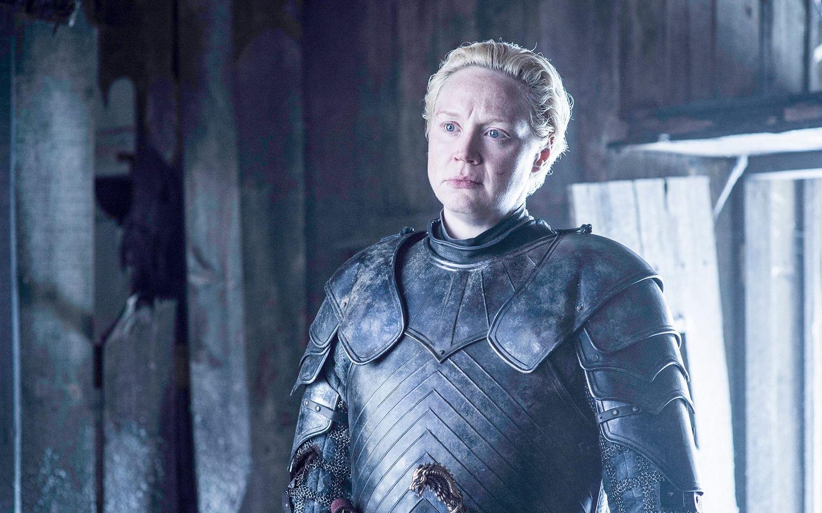 <strong>Brienne of Tarth:</strong> Lång, stark och ridderlig på alla sätt och vis. Den lojala Brienne är ingen person som man vill möta i en strid. Foto: HBO Nordic