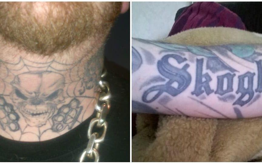 "Jag gillar tatueringar och är tatuerad nästan över hela kroppen. Tatueringen till vänster gillar jag mest av alla, den till höger symboliserar mitt efternamn i old english stil". Inskickat av: Jimmy Skoglund