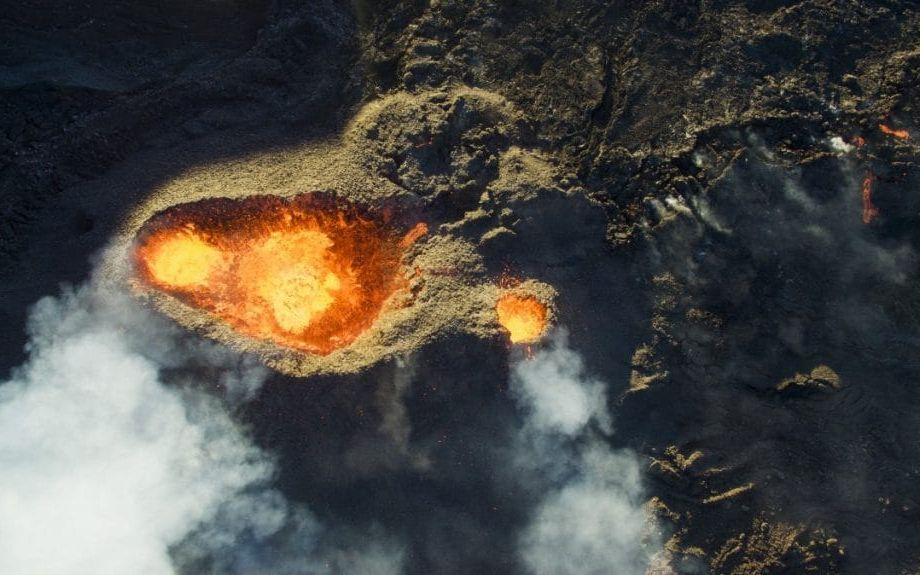 Vulkanen Piton de la Fournaise. Foto: DroneCopters / <a href="http://www.dronestagr.am" target="_blank">Dronestagr.am</a>