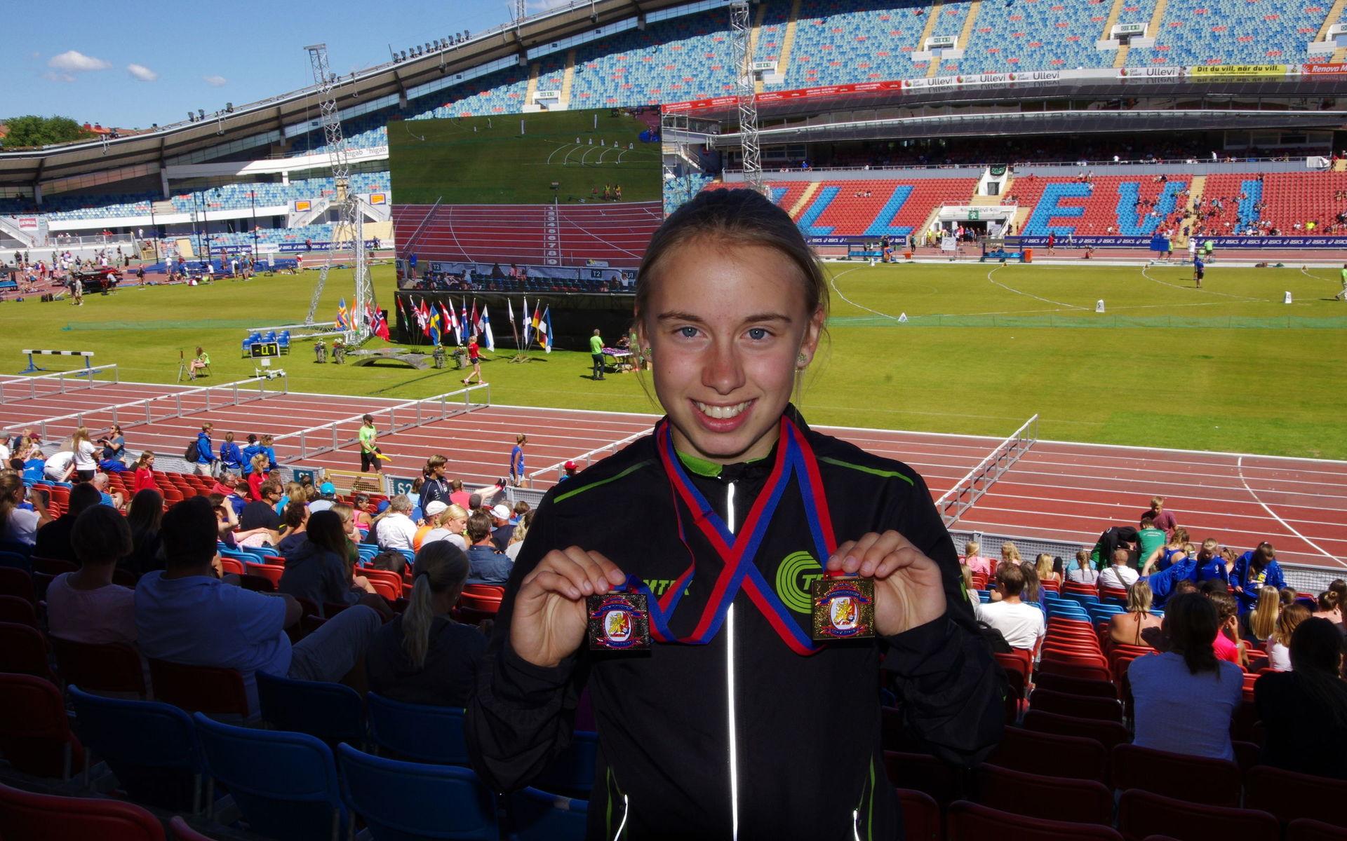 Linnea Fohlén Gladh tog silver i kula för flickor 13 år. 