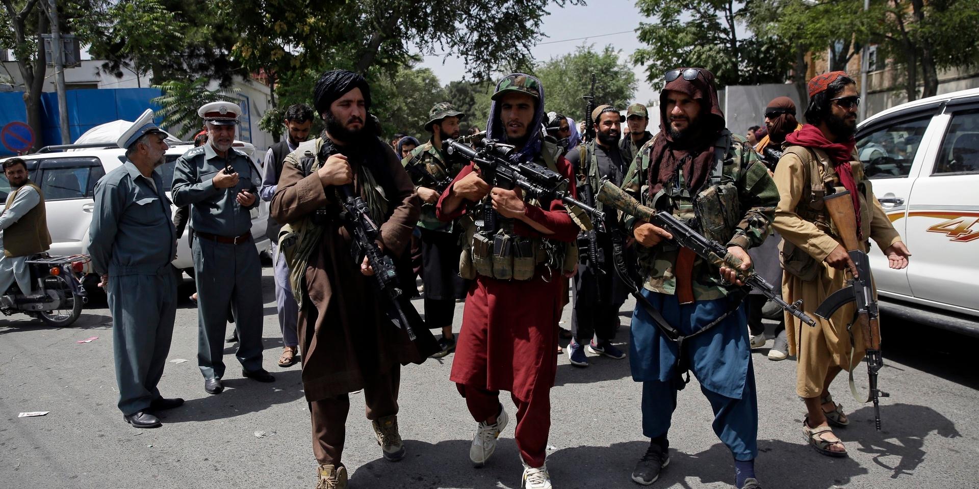 Talibaner patrullerar Kabuls gator tidigare i veckan.