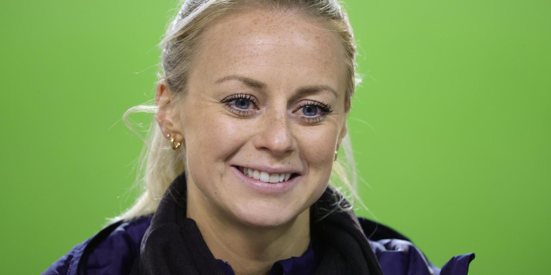 Amanda Ilestedt under fotbollslandslagets samling på Ullevi inför EM-kvalmatcherna mot Lettland och Island.