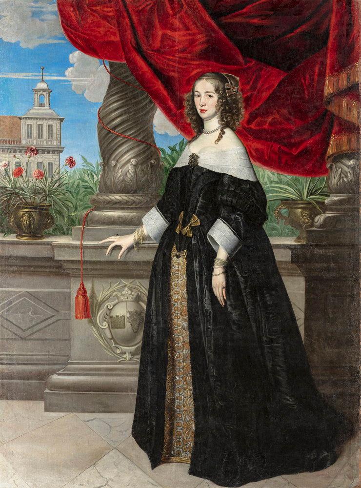 Den första slottsfrun Anna Margareta von Haugwitz växte upp i det trettioåriga krigets Tyskland och blev riksrådshustru och grevinna. Hon lät uppföra Skoklosters slott 1654 med sin make. Pressbild.
