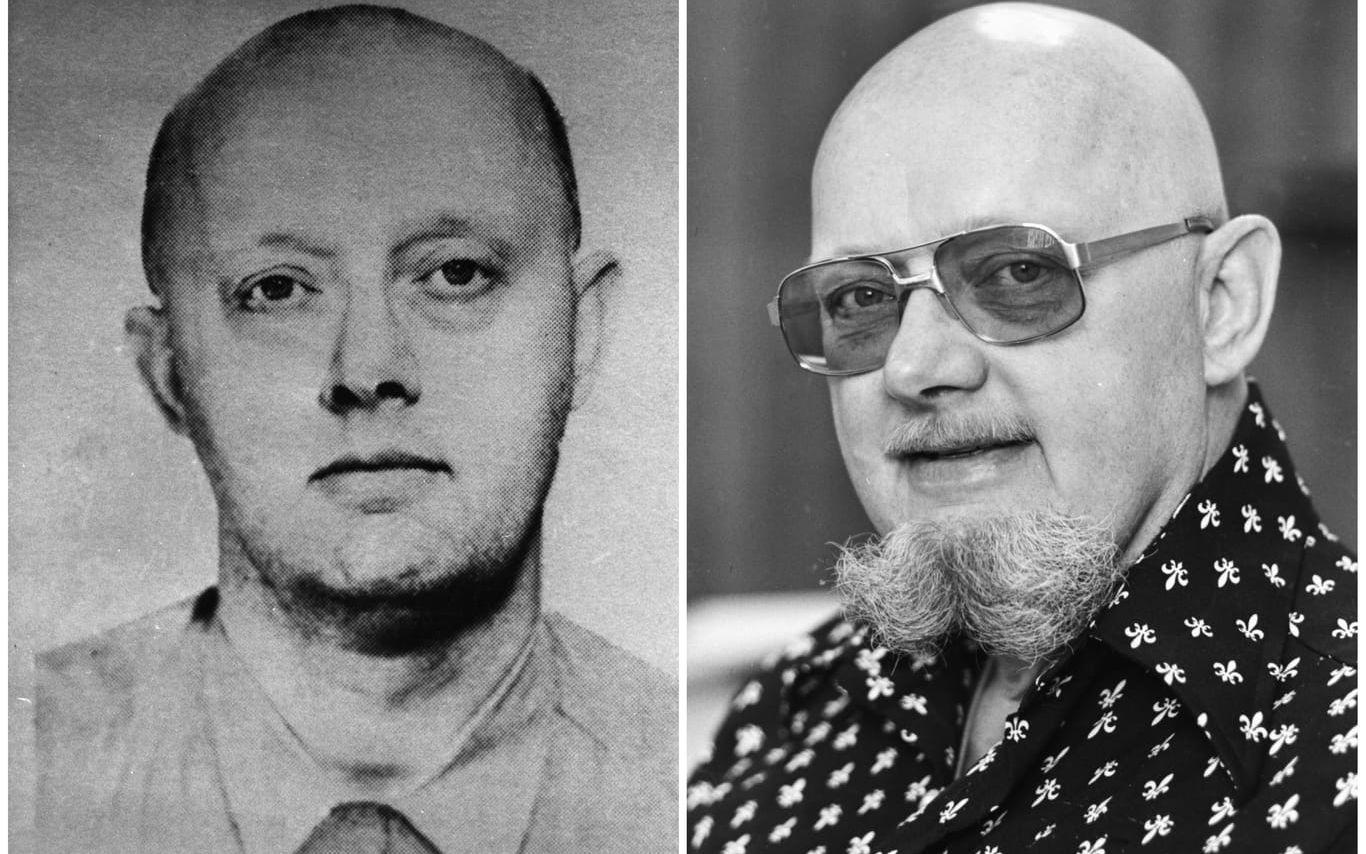 Till vänster är bilden på Benjamin Hoskins Paddock från FBI:s "most wanted"-lista. Till höger en bild på från när han var på rymmen. Bild: AP arkiv