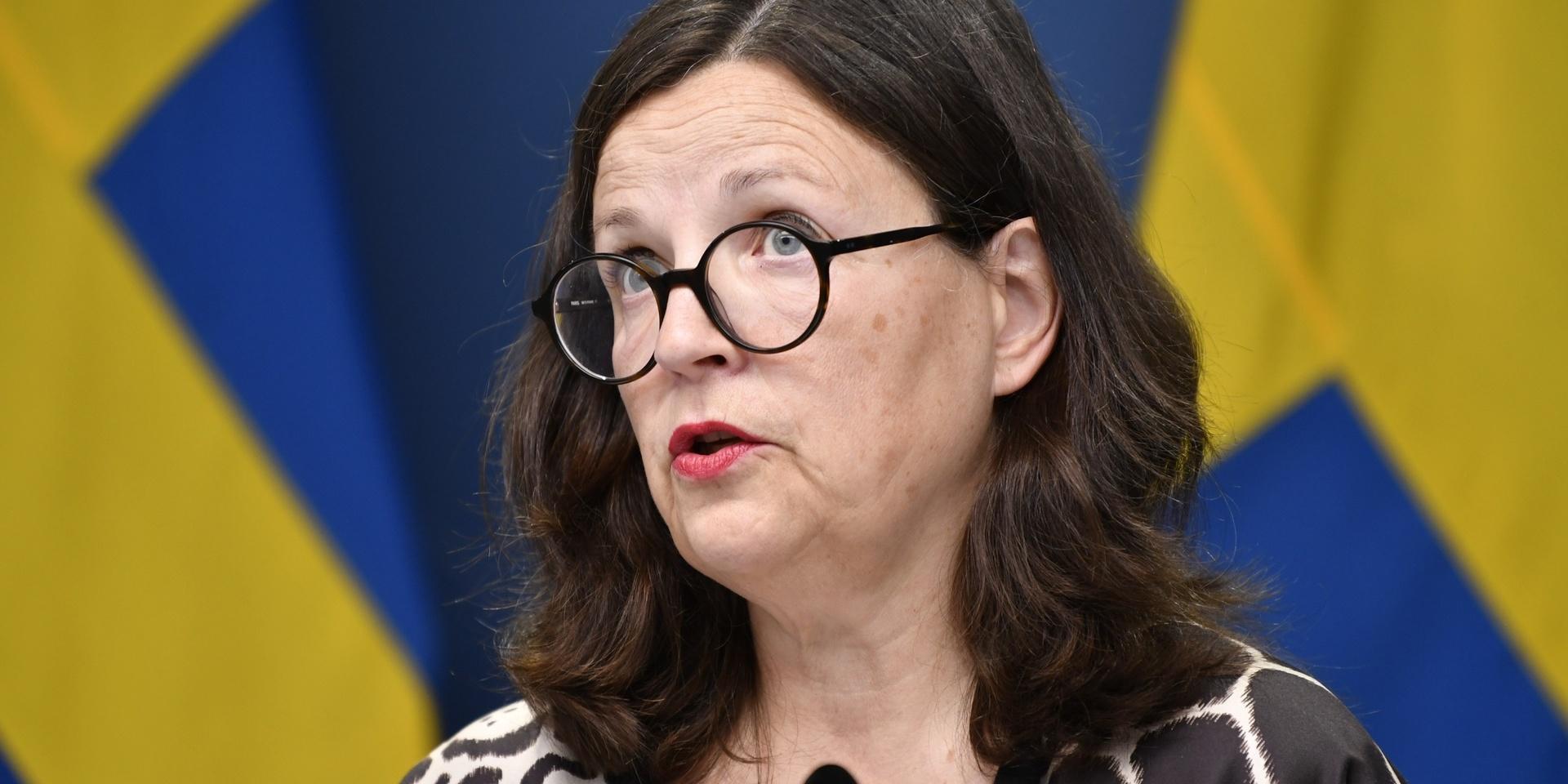 Utbildningsminister Anna Ekström (S) höll en pressträff för att presentera en lagrådsremiss med förslag som ska ge Skolinspektionen ökade möjligheter att stänga skolor med allvarliga brister.