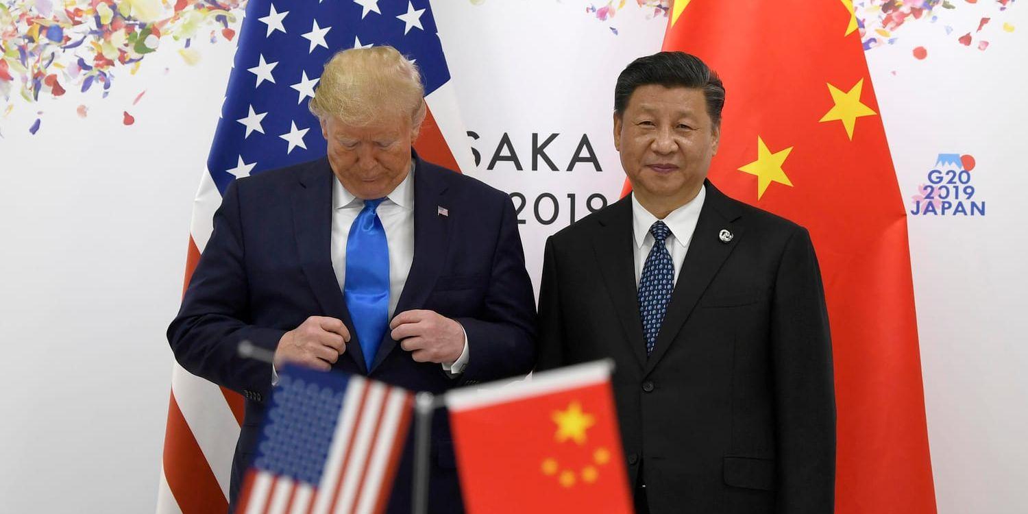 Donald Trump och Xi Jinping vid lördagens toppmöte.