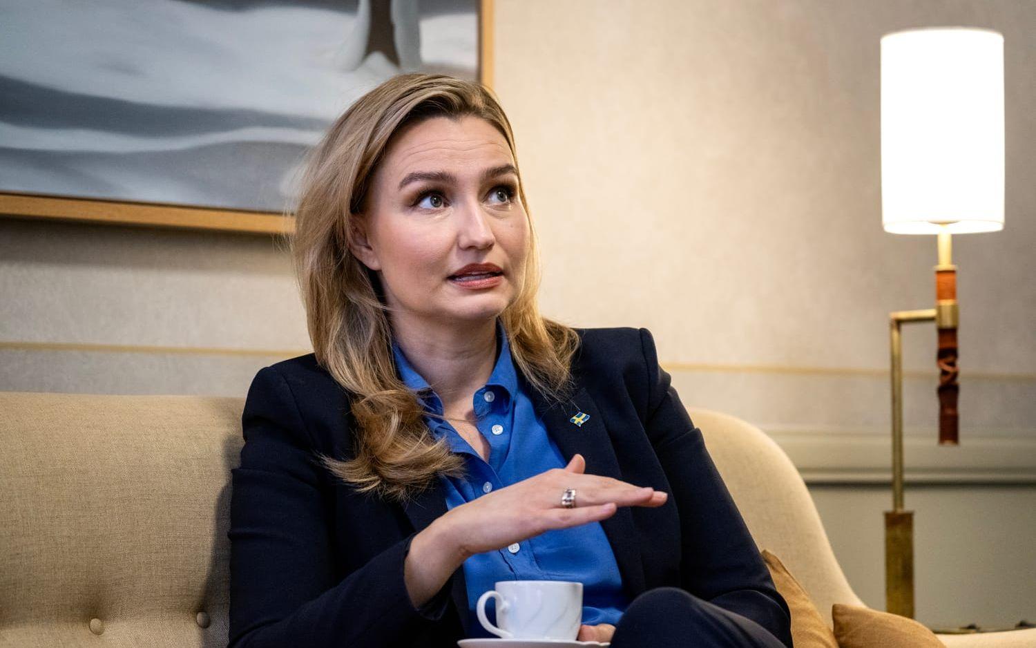 Kristdemokraternas partiledare, energi- och näringsminister Ebba Busch (KD).