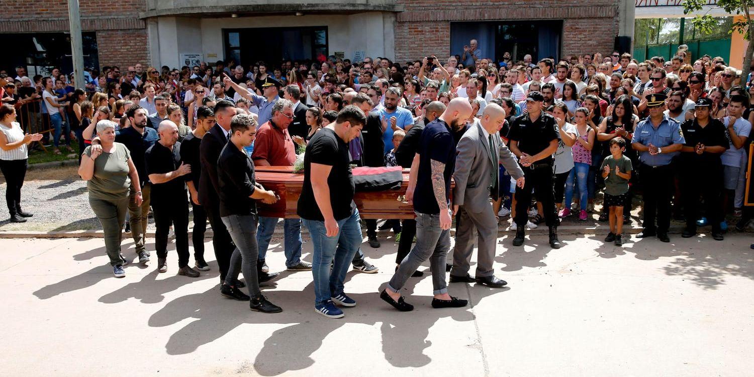 Emiliano Sala begravdes den 16 februari i sin Progreso, Argentina. Arkivbild.