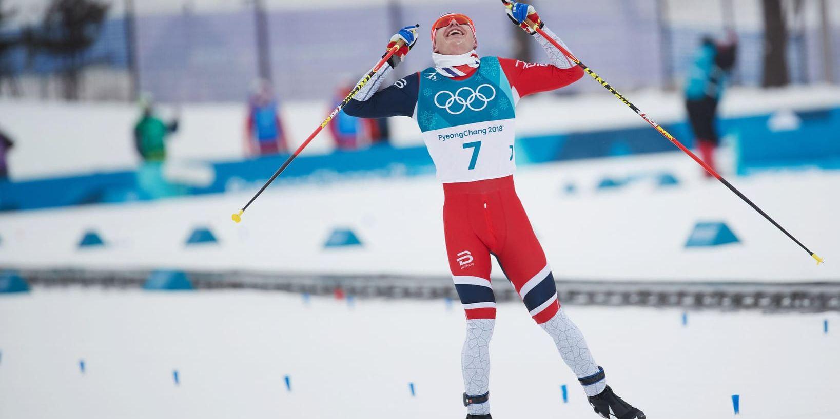 Norges Simon Hegstad Krüger tog OS-guld i skiathlon, men petas från samma distans på VM. Arkivbild.
