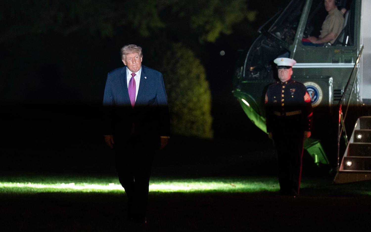 USA:s president Donald Trump vid Vita huset i fredags.