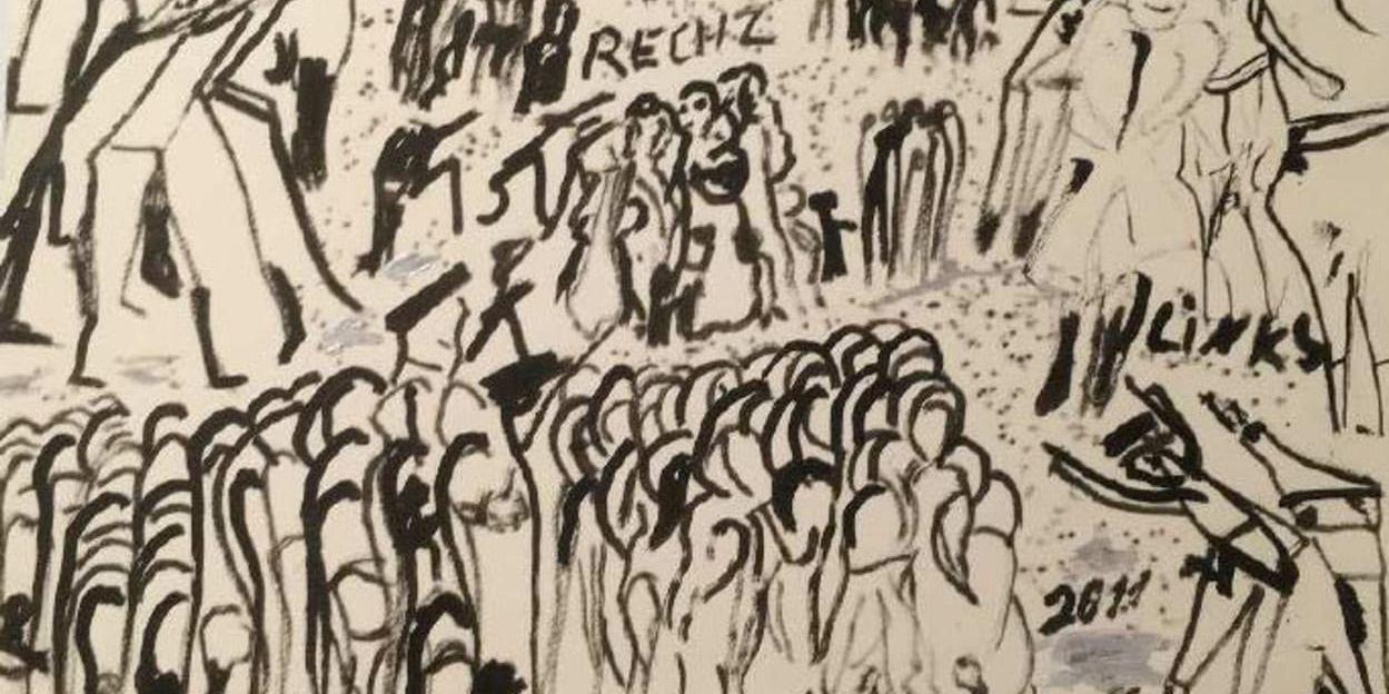 "Recht Links 1944" av den österrikiska konstnären Ceija Stojka är ett av verken som i sommar visas på utställningen "Not the end". Pressbild.