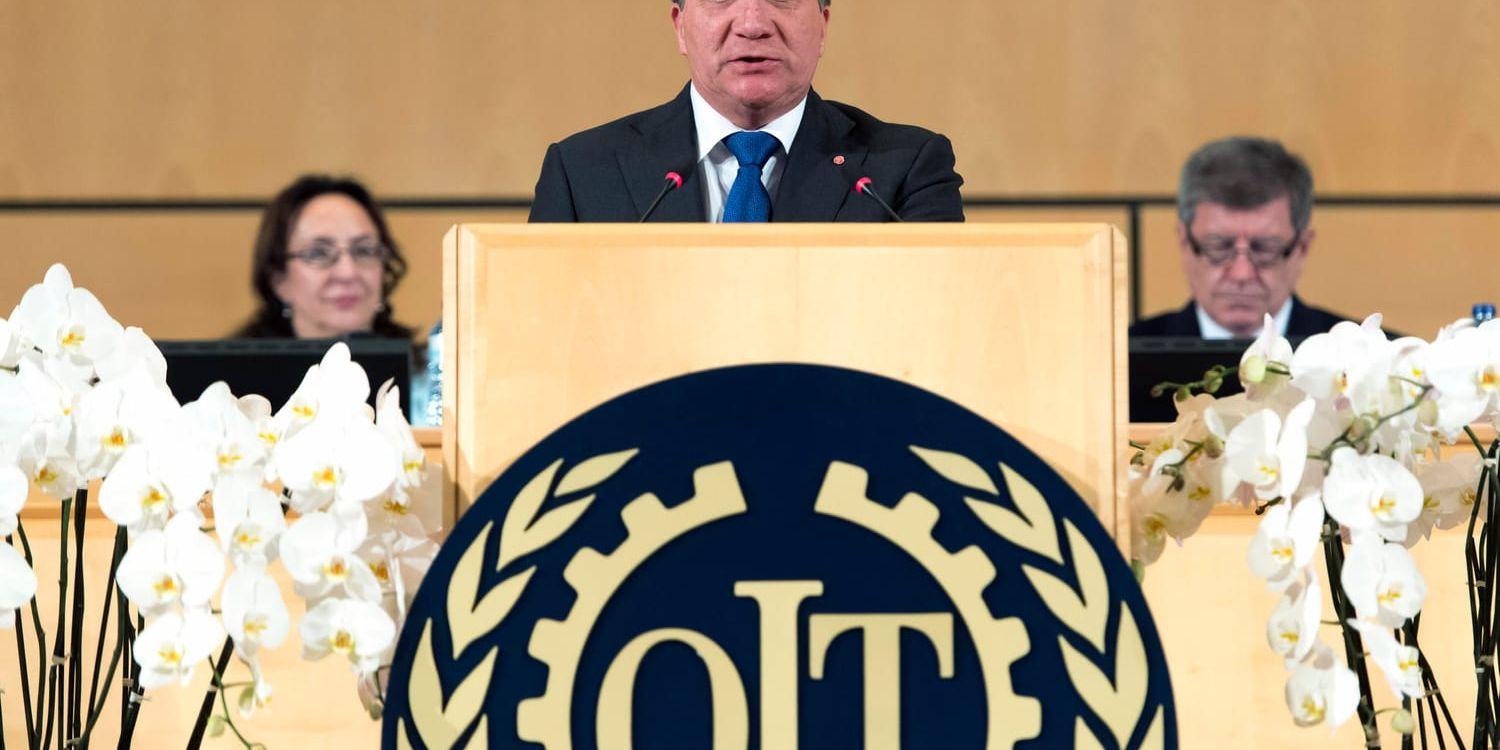 Statsminister Stefan Löfven (S), som i går talade under ILO:s årskonferens, föredrar skampåle framför strängare straff.