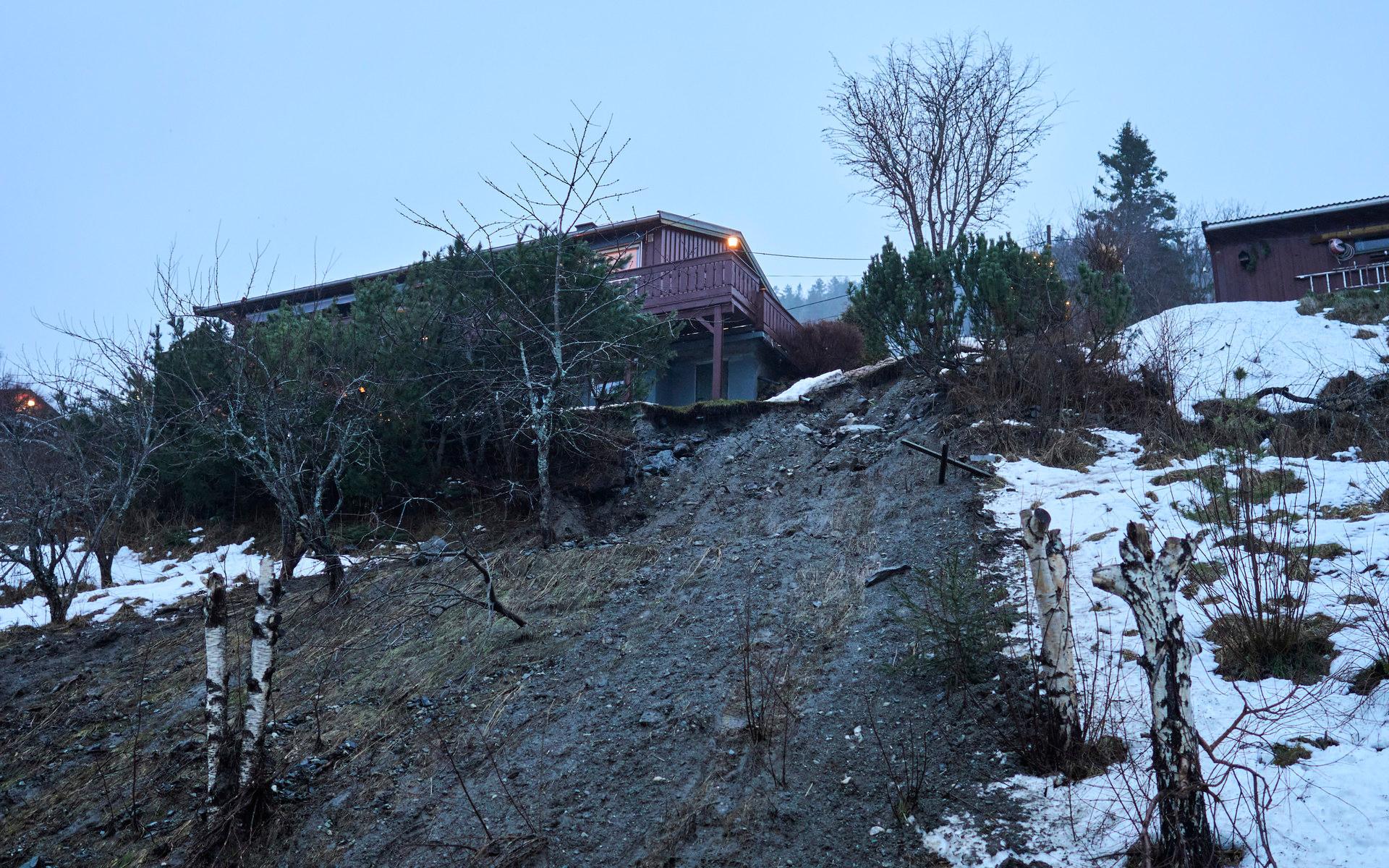  I Meldals kommun har flera mindre jordskred inträffat.