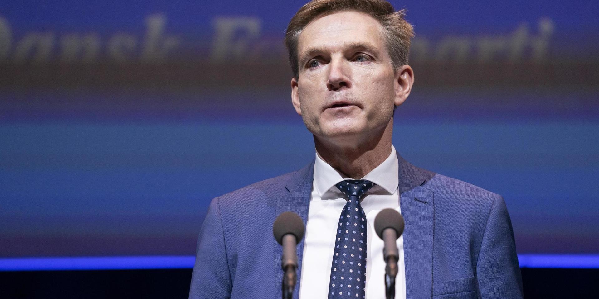 Dansk Folkepartis ledare Kristian Thulesen Dahl nämnde inte det sviktande stödet när han talade på partiets årsmöte i Odense på lördagen.