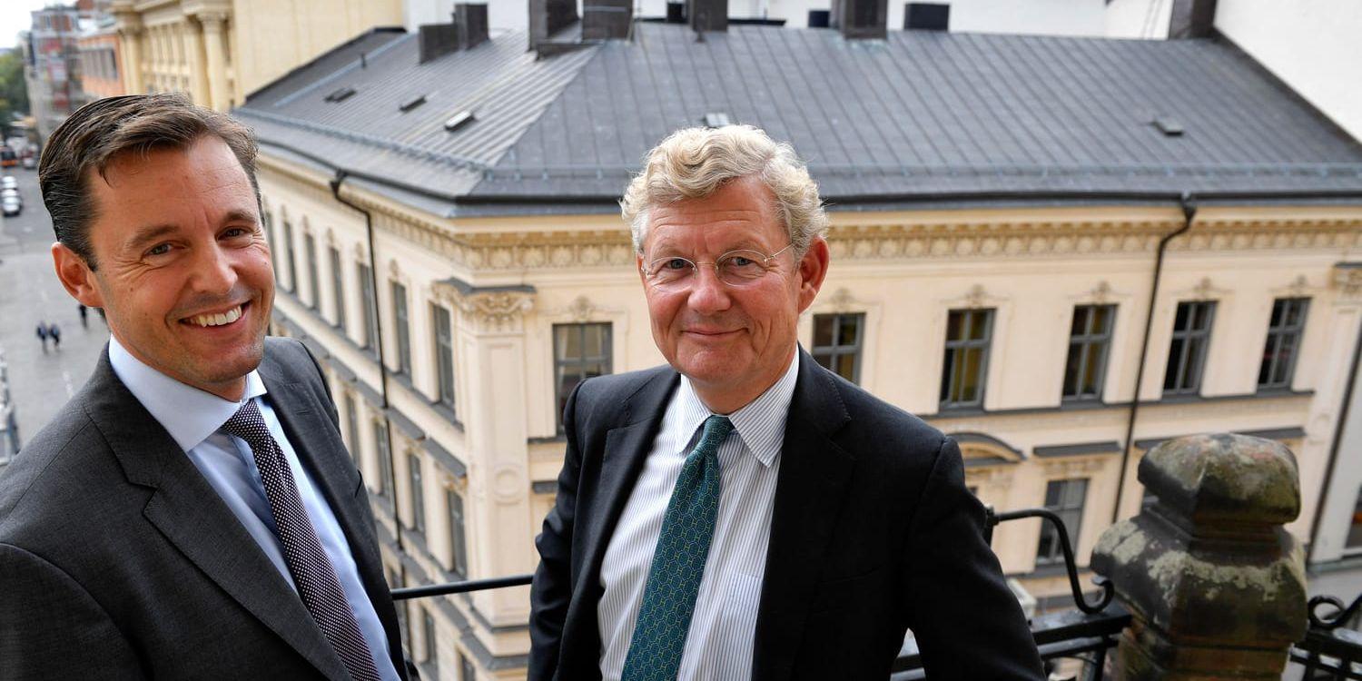 Vd och styrelseordföranden i Investor, Johan Forssell och Jacob Wallenberg. Arkivbild.