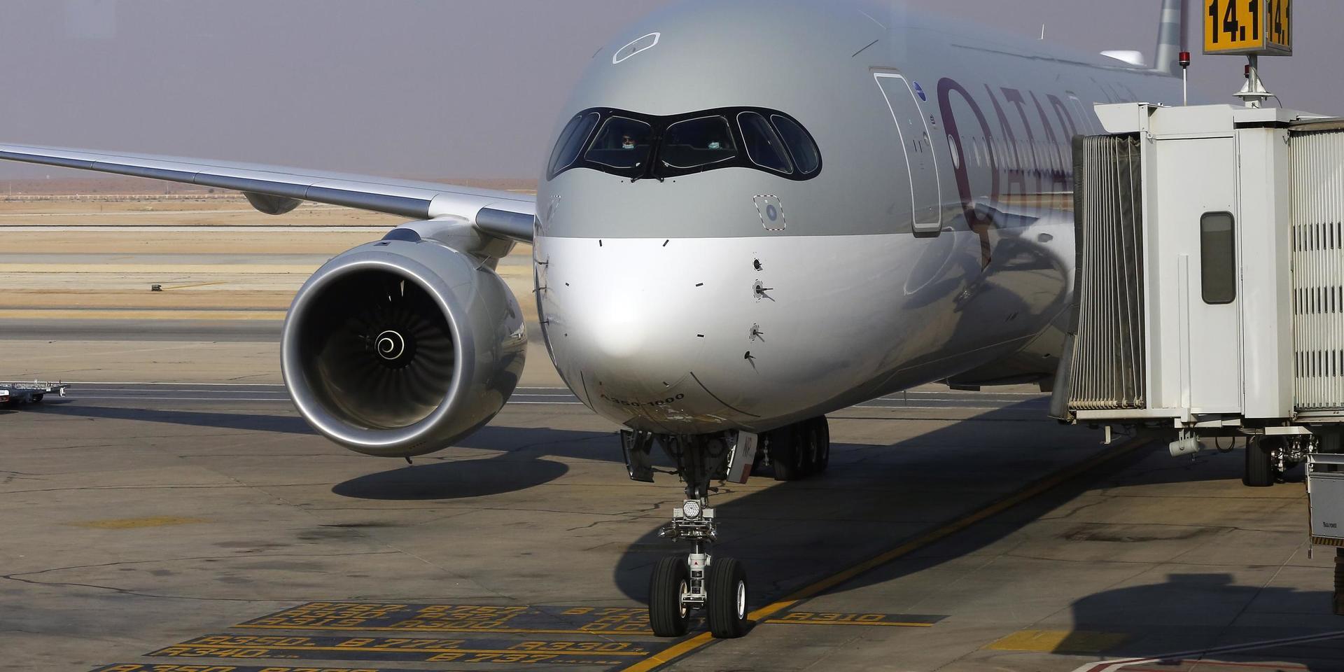 Det första planet från Qatar Airways på tre år landade på King Khalid Airport i Riyad i måndags. Arkivbild.