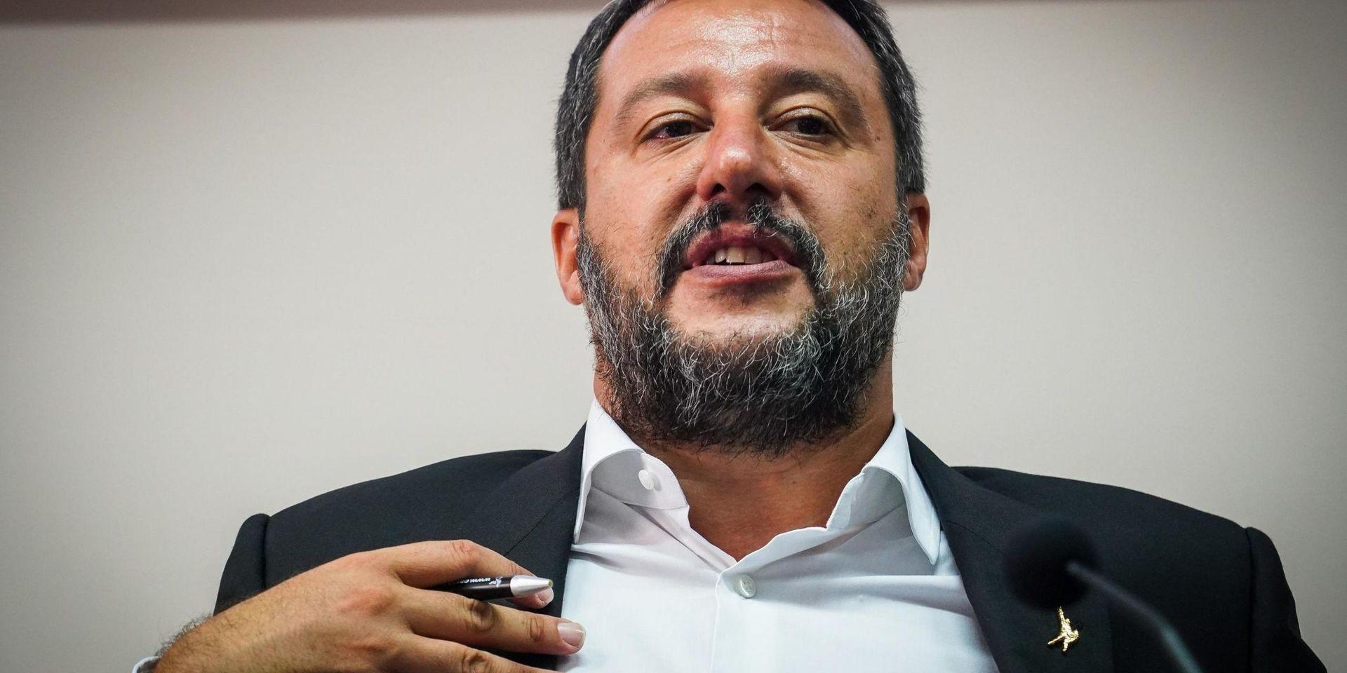 Italien inrikesminister Matteo Salvini representerar partiet Lega.