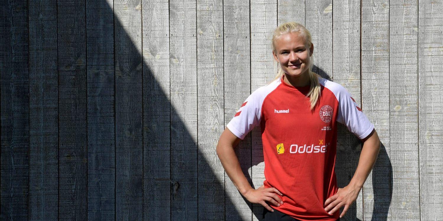 Pernille Harder under landslagsturneringen Algarve Cup. Arkivbild.