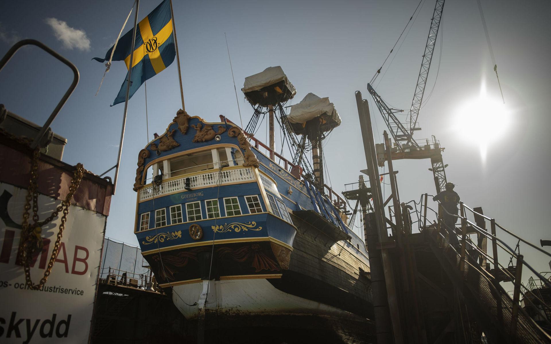 Under hösten 2019 genomgick skeppet ett välbehövligt underhållsarbete på Gotenius varv på Ringön.