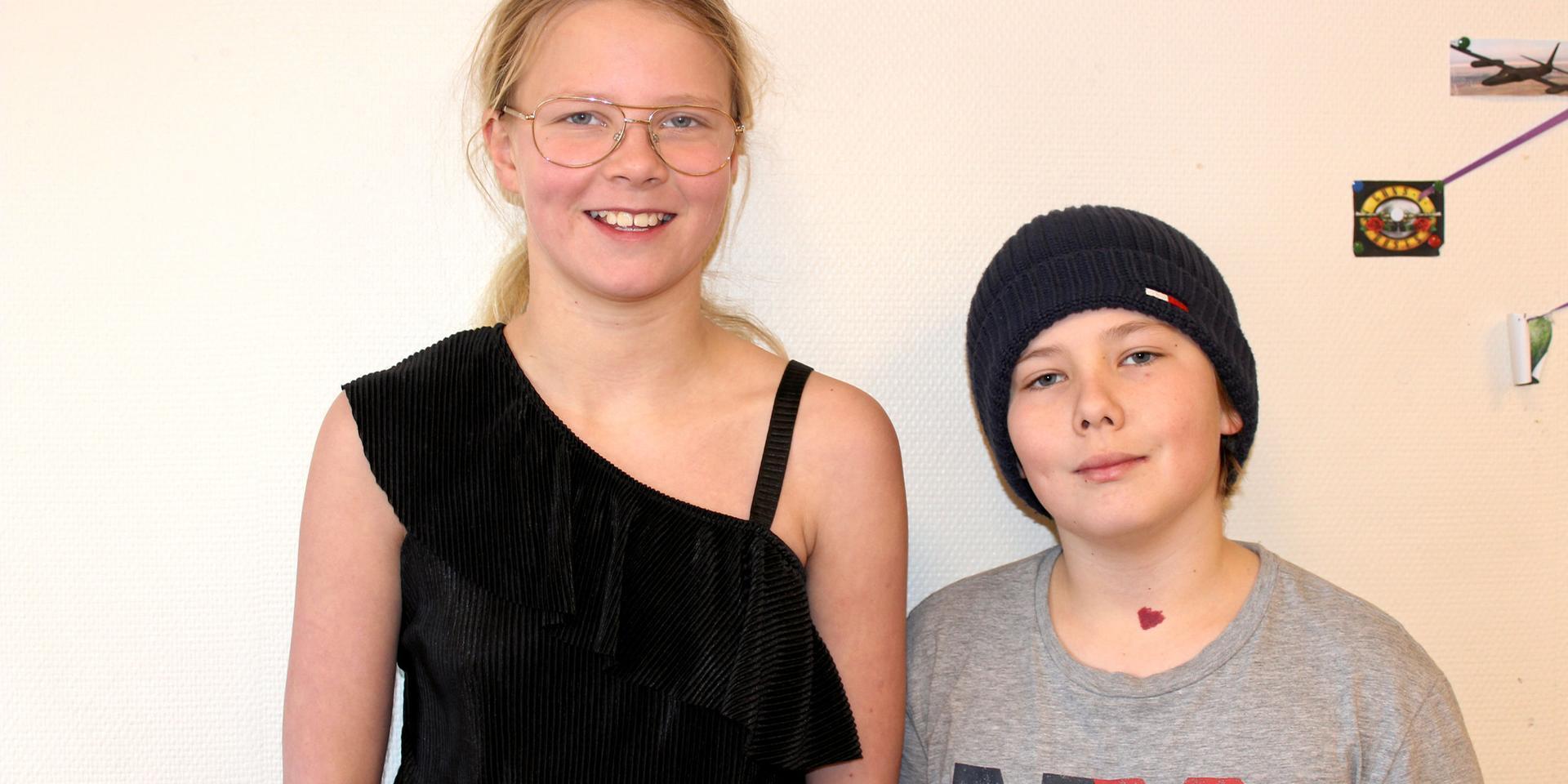 Emma Wikberg och Gustav Svanlind från Strömslundsskolan 5C.