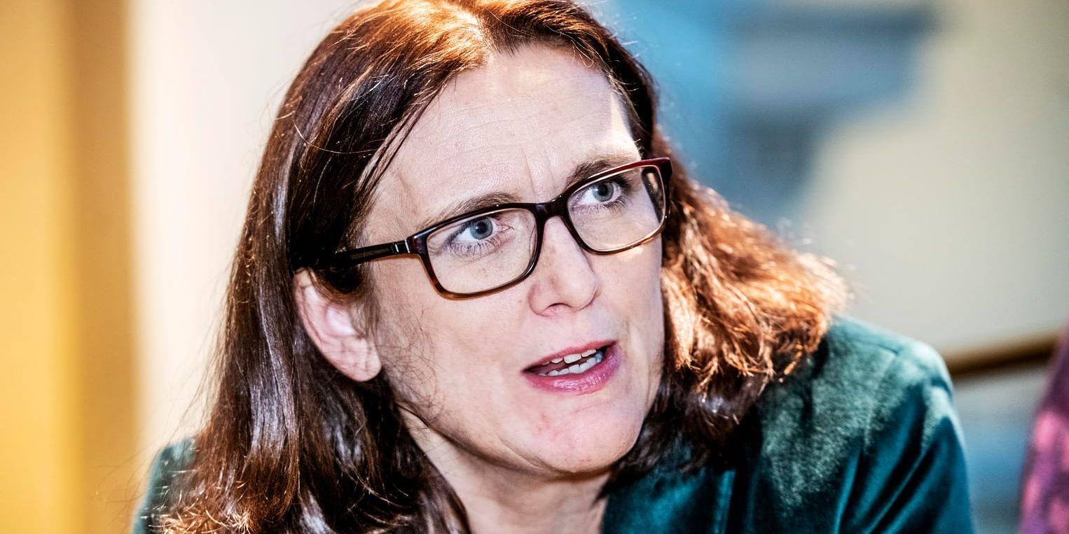 EU:s handelskommissionär Cecilia Malmström har träffat USA:s handelsrepresentant Robert Lighthizer och Japans handelsminister Hiroshige Seko i Washington. Arkivbild.