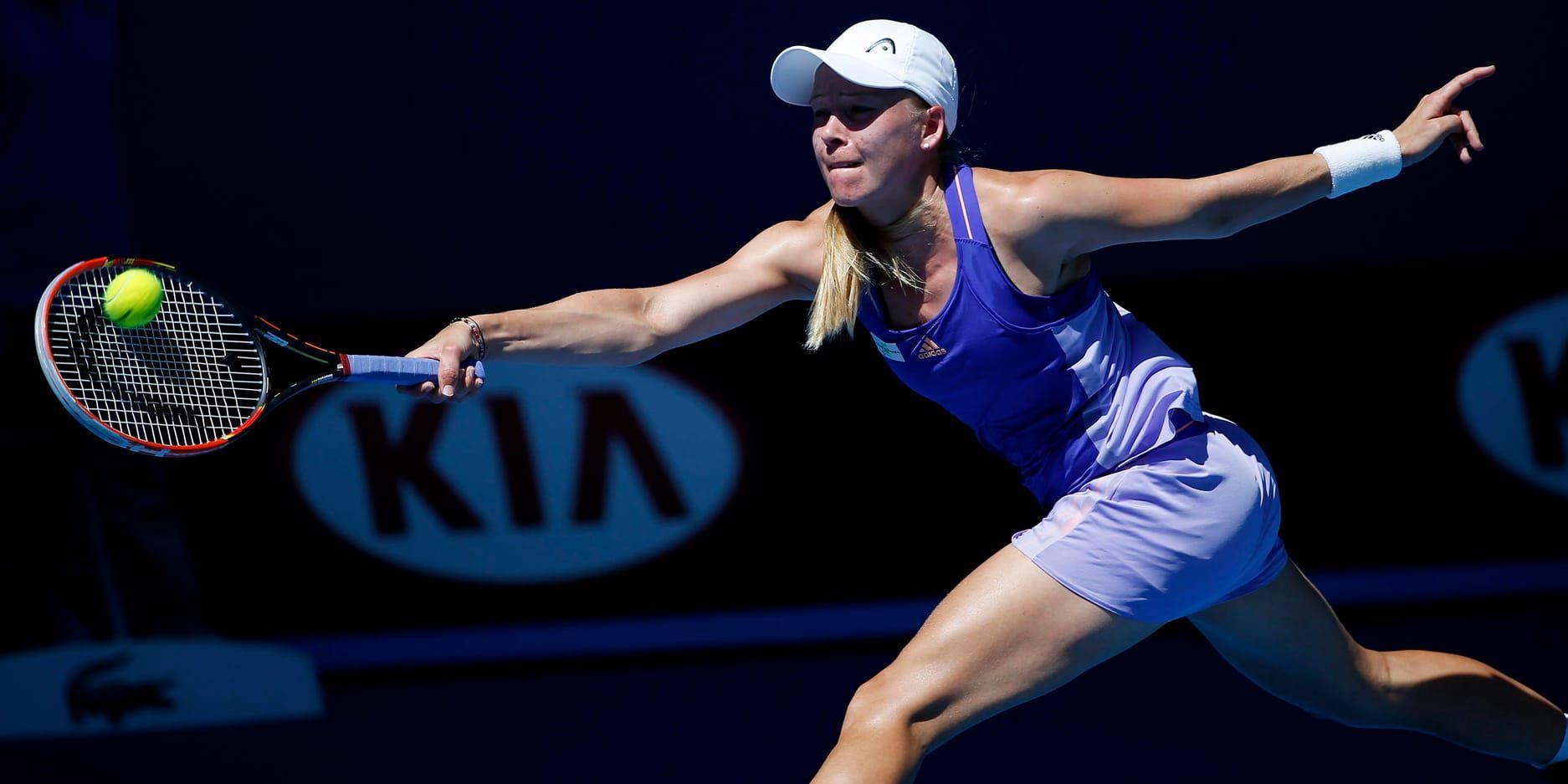 Johanna Larsson kan få möta den regerande mästarinnan Caroline Wozniacki i Australien Open. Arkivbild.